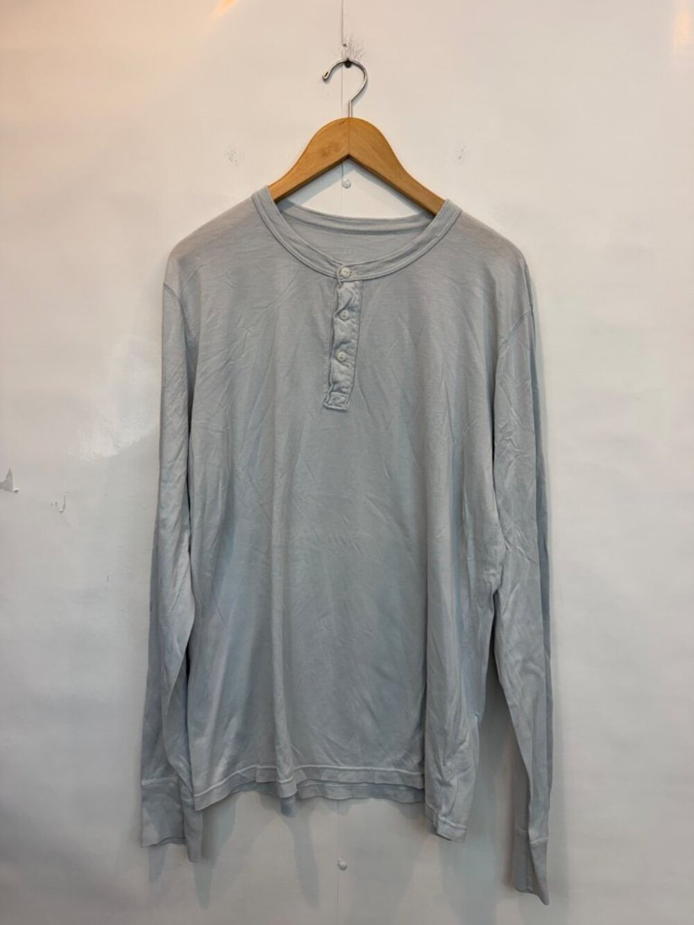 SKU Save Khaki United Men's Long Sleeve Supima Jersey Cotton Henley Shirt XL